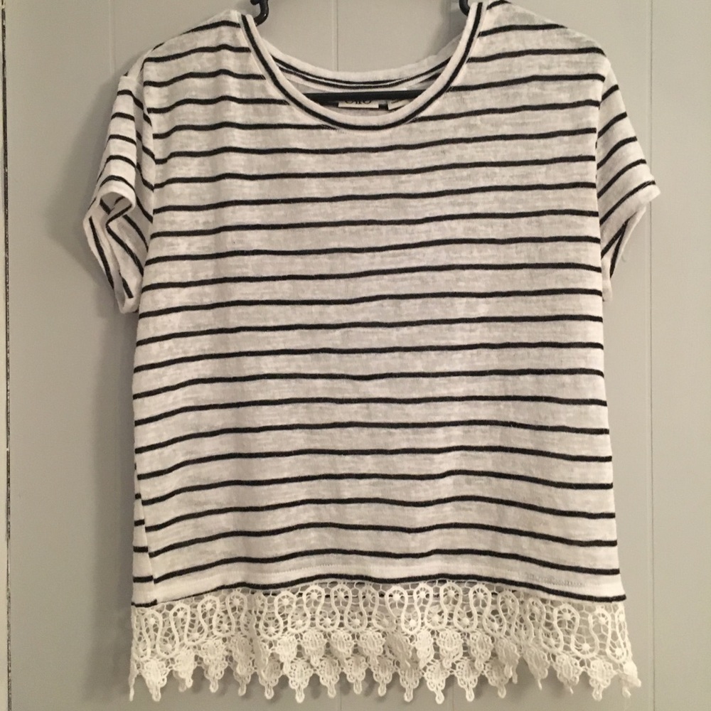 Striped Black & White Top